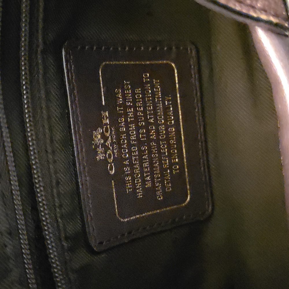 COACH BRONZE LEATHER SHOULDER HANDBAG - Picture 4 of 4